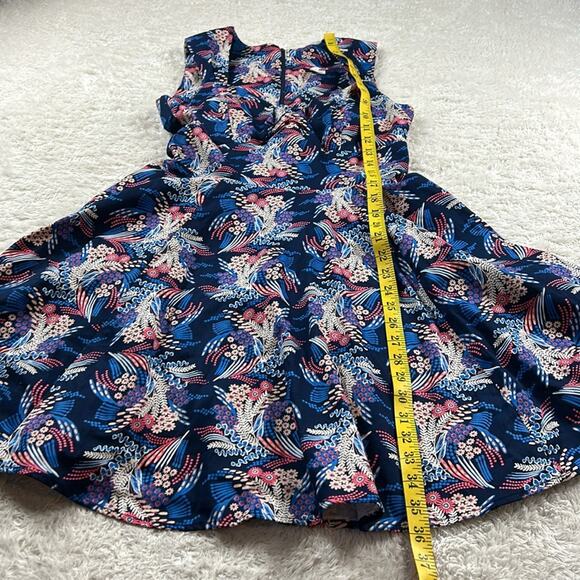 Ixia retro floral print fit and flare rockabilly dress, size med - Picture 5 of 8